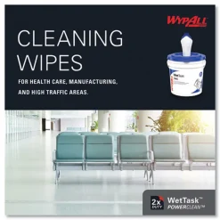 WypAll 9 in. x 15 in. Power Clean Wipers for WetTask Customizable Wet Wiping System - White (275/Roll, 2 Rolls/Carton)