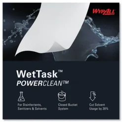 WypAll 9 in. x 15 in. Power Clean Wipers for WetTask Customizable Wet Wiping System - White (275/Roll, 2 Rolls/Carton)
