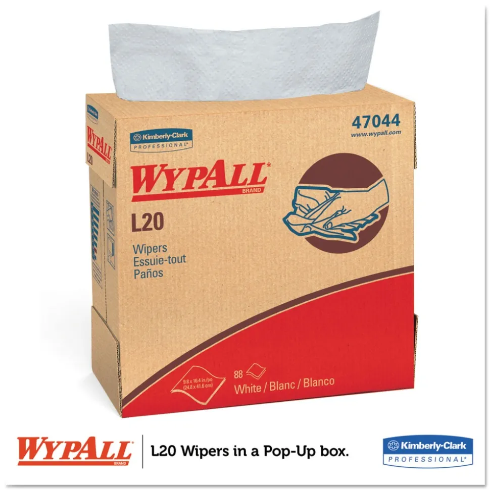 WypAll L20 9.1 in. x 16.8 in. 4-Ply Towels in a POP-UP Box - White (88/Box, 10 Boxes/Carton)