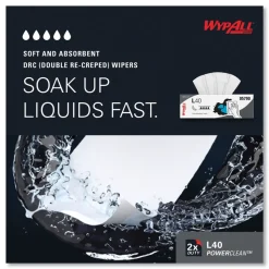 WypAll L40 POP-UP Box 16.4 in. x 9.8 in. Towels - White (100/Box, 9 Boxes/Carton)