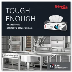 WypAll L40 POP-UP Box 16.4 in. x 9.8 in. Towels - White (100/Box, 9 Boxes/Carton)