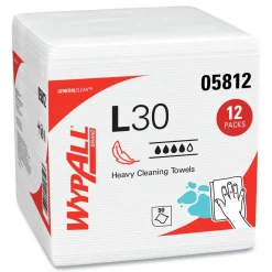 WypAll L30 Quarter Fold 12.5 in. x 12 in. Towels (90/Polypack, 12 Polypacks/Carton)