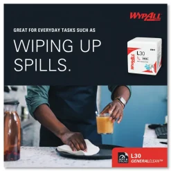 WypAll L30 Quarter Fold 12.5 in. x 12 in. Towels (90/Polypack, 12 Polypacks/Carton)