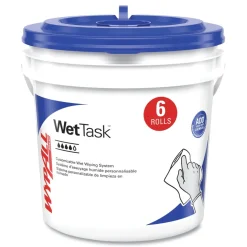 WypAll WetTask Customizable Wet Wiping System Critical Clean Wipers for Bleach/Disinfectants/Sanitizers with Bucket (540/Carton)