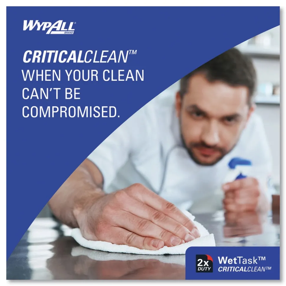 WypAll WetTask Customizable Wet Wiping System Critical Clean Wipers for Bleach/Disinfectants/Sanitizers with Bucket (540/Carton)