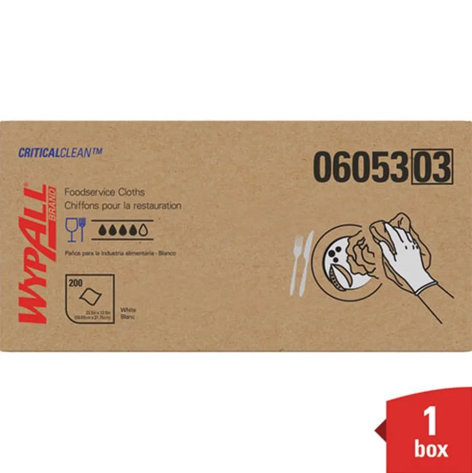 WypAll X50 23.5 in. x 12.5 in. 1/4 Fold Foodservice Towels - White (200/Carton)