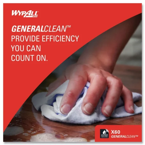 WypAll X60 12.5 in. x 13 in. 1/4 Fold General Clean Cloths - White (76/Box, 12 Boxes/Carton)