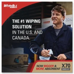 WypAll X70 9-1/10 in. x 16-4/5 in. Cloths - Blue (100/Box 10 Boxes/Carton)