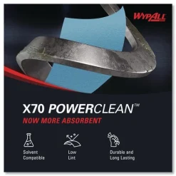 WypAll X70 9-1/10 in. x 16-4/5 in. Cloths - Blue (100/Box 10 Boxes/Carton)