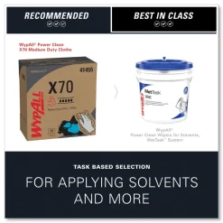 WypAll X70 9-1/10 in. x 16-4/5 in. Cloths - White (100/Box 10 Boxes/Carton)