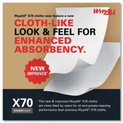 WypAll X70 9-1/10 in. x 16-4/5 in. Cloths - White (100/Box 10 Boxes/Carton)
