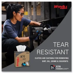 WypAll X70 9-1/10 in. x 16-4/5 in. Cloths - White (100/Box 10 Boxes/Carton)
