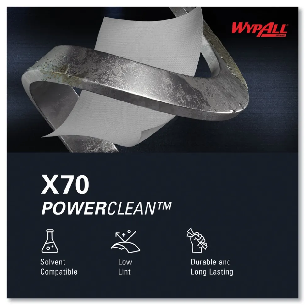 WypAll X70 9-1/10 in. x 16-4/5 in. Cloths - White (100/Box 10 Boxes/Carton)
