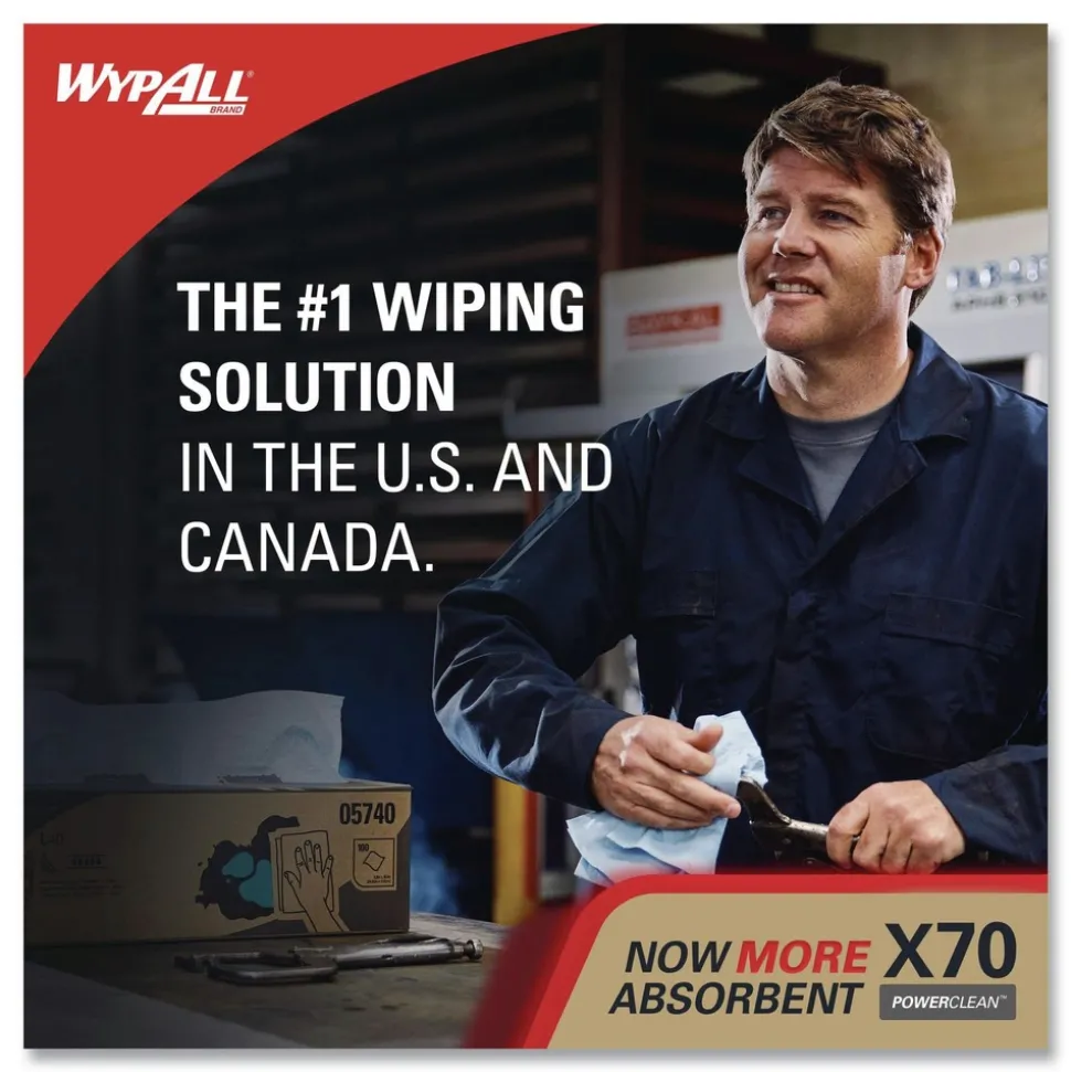 WypAll X70 1/4-Fold 12-1/2 in. x 12 in. Cloths - White (76/Pack 12 Packs/Carton)