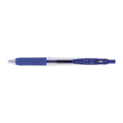 Zebra 0.7 mm Medium Sarasa Retractable Clip Gel Pen - Blue Ink, Clear/Blue Barrel (1-Dozen)