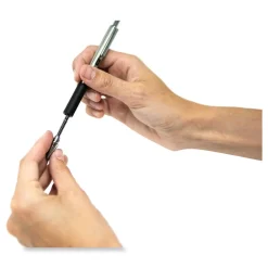Zebra Fine 0.7 mm F-402 Retractable Ballpoint Pen - Blue Ink/Stainless Steel/Blue Barrel (2/Pack)